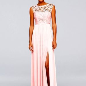 David's Bridal petal pink bridesmaid dress